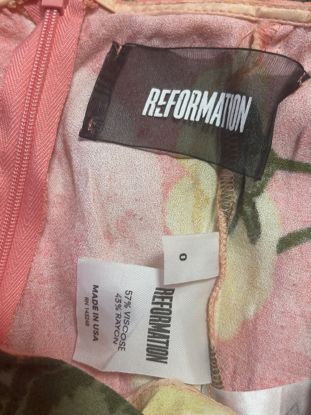 Reformation Waverly Pink Floral Midi Dress Asymmetrical Hem Halter Resort - Picture 5 of 5